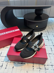 VIV' RUN BALLERINAS IN BLACK FABRIC