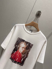 Loewe 25 Printed Round Neck Short Sleeve T-shirt White Cotton 215607