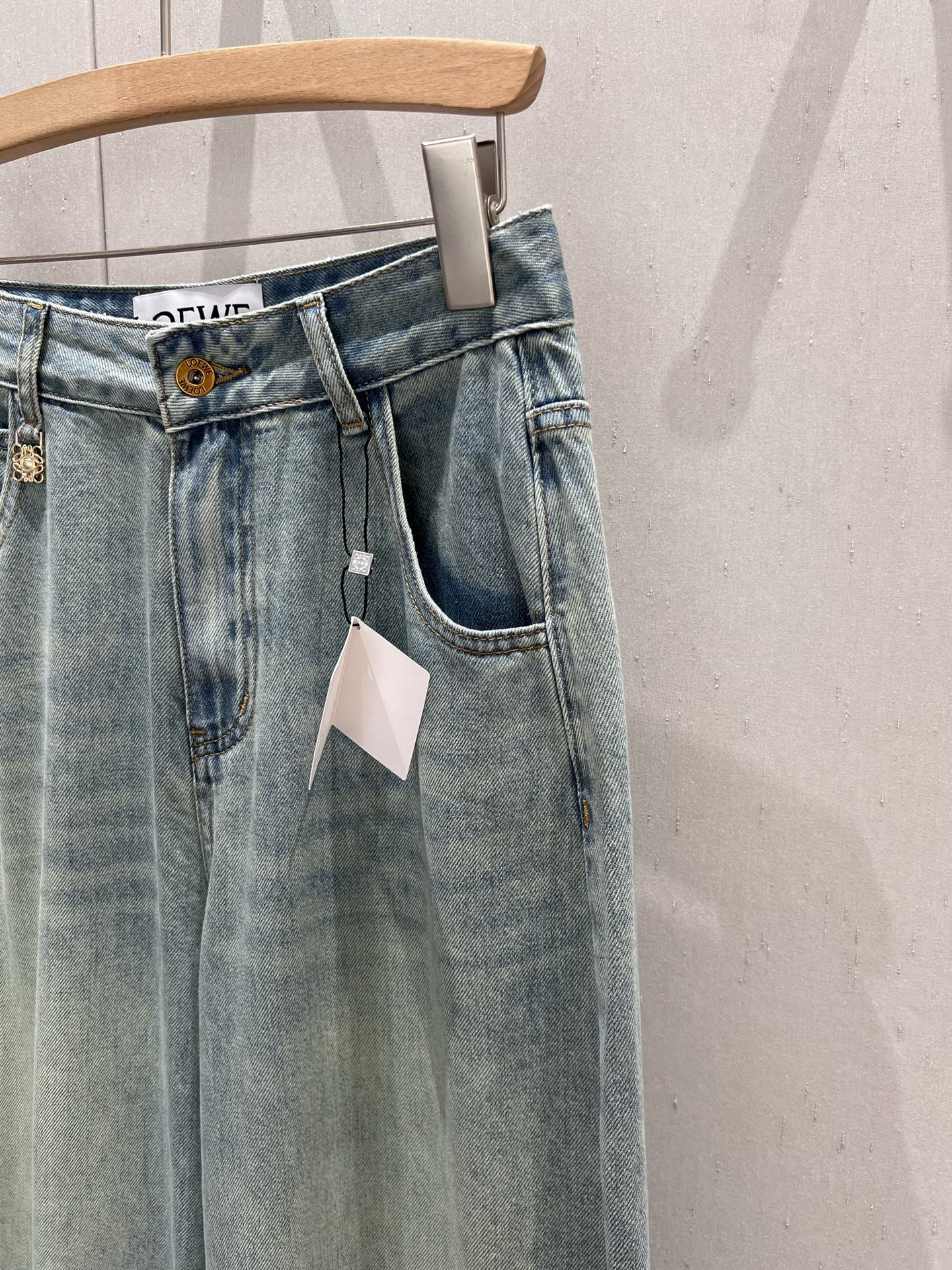 Loewe 25 Colorful Embroidered Scimitar Jeans Blue Cotton 217978