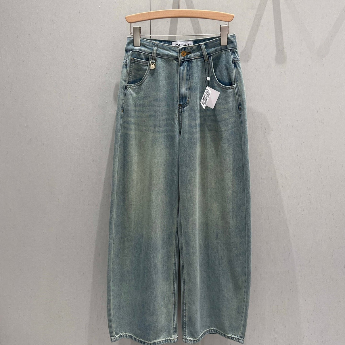 Loewe 25 Colorful Embroidered Scimitar Jeans Blue Cotton 217978