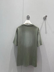 Loewe 25 Embroidered Short-sleeved T-shirt Green Acrylic Wool 220865