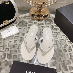 Double CC Flip Flop Thongs White Sheepskin