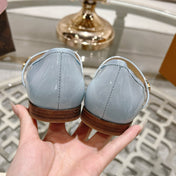 MARY JANE SHOES IN BLUE PASTEL PATENT CALFSKIN