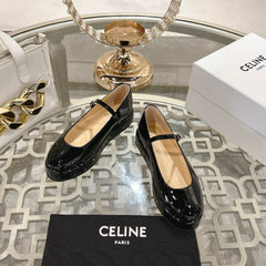 CLARA WEDGE MARY-JANE BALLERINA IN BLACK PATENT CALFSKIN