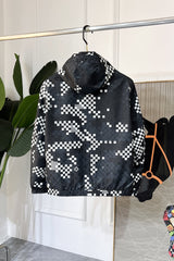 LV HOODED JACKET BLACK AND WHITE DAMIER 239118