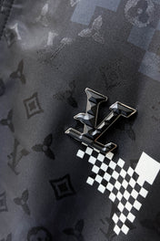 LV HOODED JACKET BLACK AND WHITE DAMIER 239118