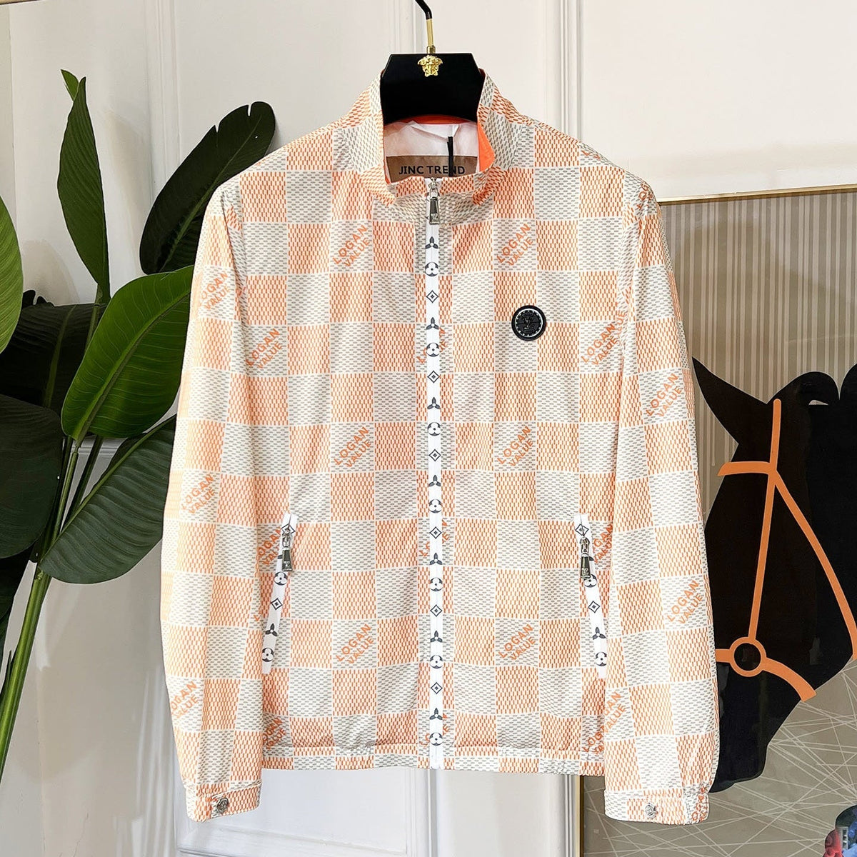 LV ORANGE AND GRAY DAMIER JACKET 239117