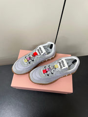 TYRE SNEAKERS IN GREY TECHNICAL FABRIC AND SUEDE WITH STICKER