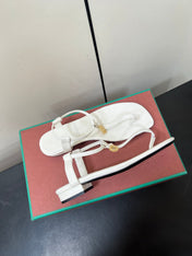 LP MINDIL SANDAL IN WHITE LAMBSKIN