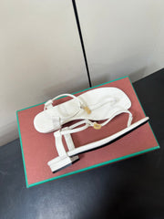 LP MINDIL SANDAL IN WHITE LAMBSKIN