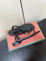 LP MINDIL SANDAL IN BLACK LAMBSKIN