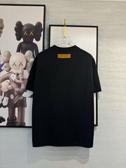 LV BLACK COTTON T-SHIRT YELLOW LOGO 238915