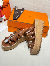 ISABELLA SANDAL CARAMEL CALFSKIN