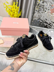 MIUMIU 26S SNEAKERS IN BLACK SUEDE