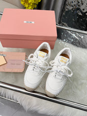 MIUMIU 26S SNEAKERS IN WHITE SUEDE