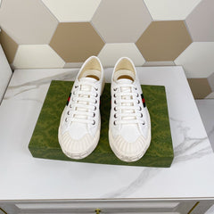 GG JULIO SNEAKER WITH WEB WHITE CANVAS