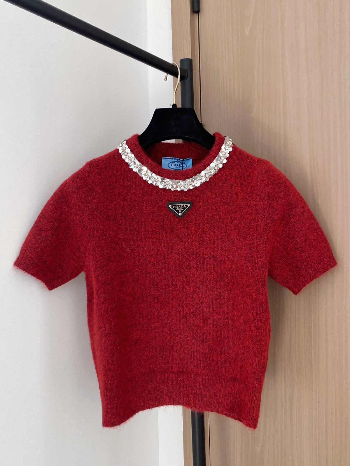 PRADA 25S SHORT-SLEEVE KNIT TOP 393