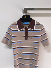 PRADA 26S SHORT-SLEEVED KNIT POLO SHIRT STYLE 893