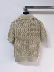 MIUMIU 26S SHORT-SLEEVED KNIT POLO SHIRT STYLE 1137