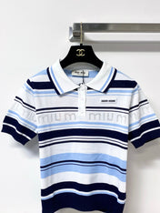 MIUMIU 26S SHORT-SLEEVED KNIT POLO SHIRT STYLE 1122