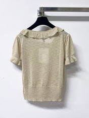 CHANEL 26S SLEEVELESS POLO KNIT TOP STYLE 1141