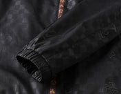 LV HOODED JACKET IN BLACK DAMIER AND BROWN TRIM 239036