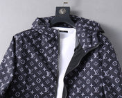 LV HOODED JACKET NAVY BLUE MONOGRAM AND BLACK 239169