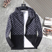 LV HOODED JACKET NAVY BLUE MONOGRAM AND BLACK 239169