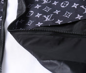 LV HOODED JACKET NAVY BLUE MONOGRAM AND BLACK 239169