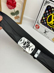 LV 25S BELT 35 MM IN BLACK CALFSKIN 593218