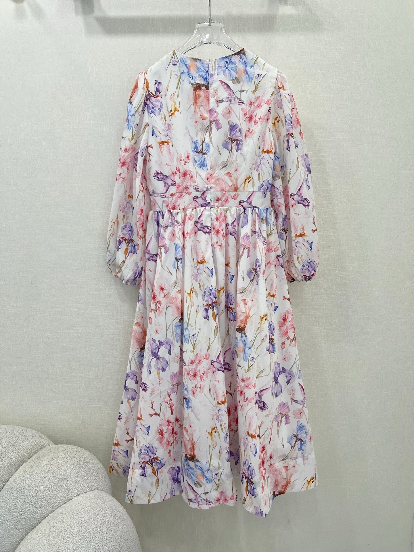 ZIMMER LONG-SLEEVE V-NECK DRESS 269296