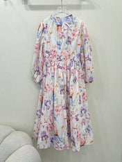 ZIMMER LONG-SLEEVE V-NECK DRESS 269296