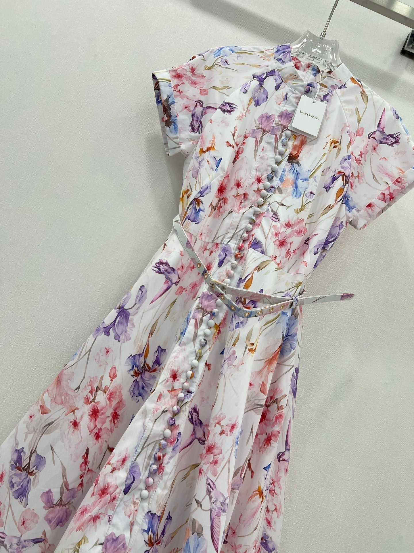 ZIMMER PLEATED DRESS WITH STAND COLLAR 269299