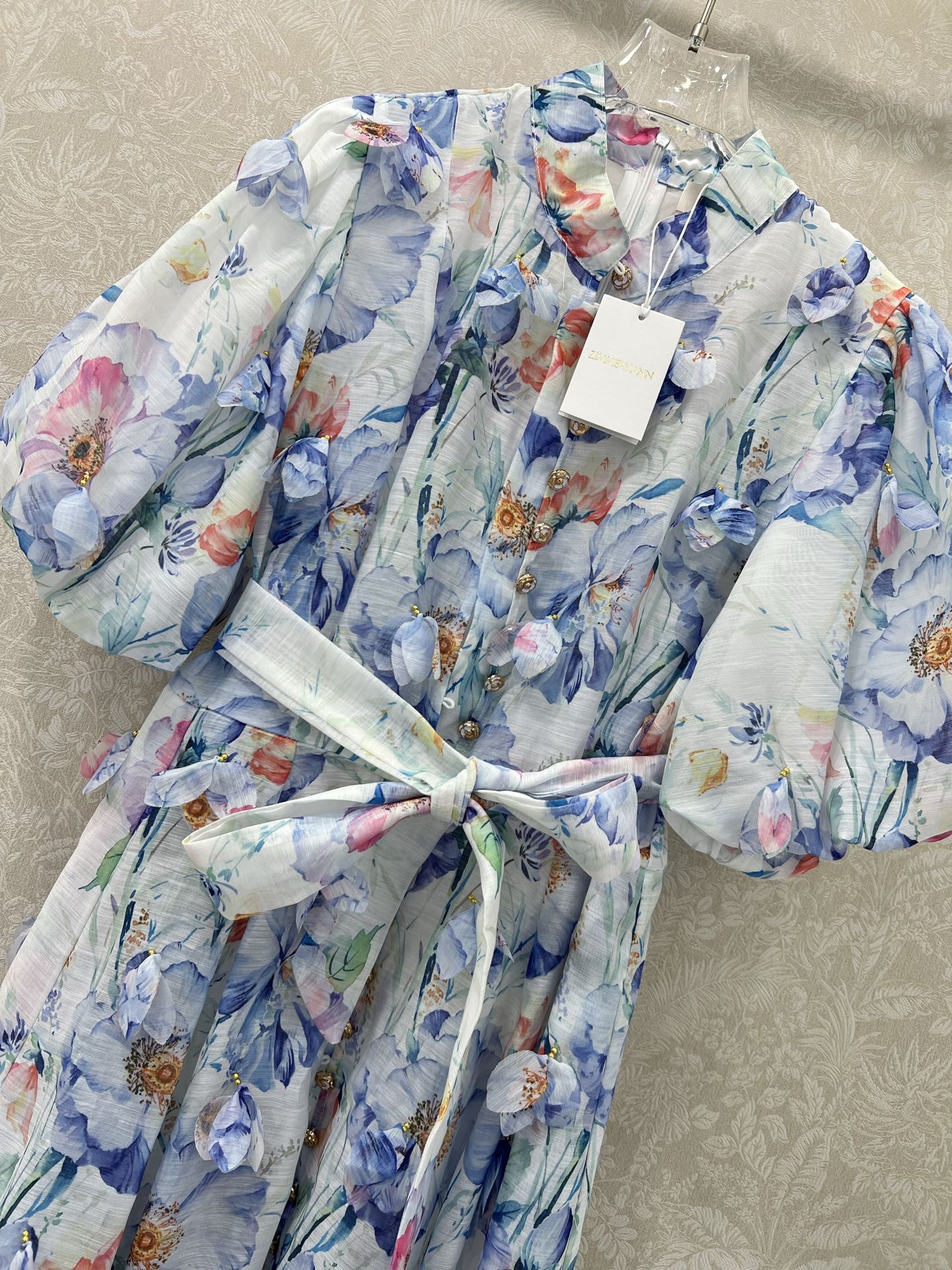 ZIMMER DRESS WITH STAND COLLAR AND PUFF SLEEVES 269285