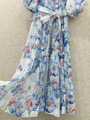 ZIMMER DRESS WITH STAND COLLAR AND PUFF SLEEVES 269285