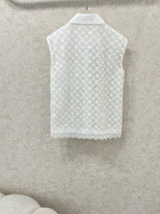 LV SLEEVELESS TOP WITH SCALLOPED LACE HEM 263195