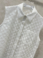 LV SLEEVELESS TOP WITH SCALLOPED LACE HEM 263195