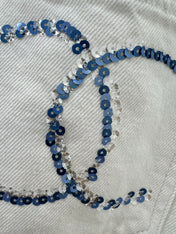 CHANEL PLAIN WHITE DENIM PANTS 275041