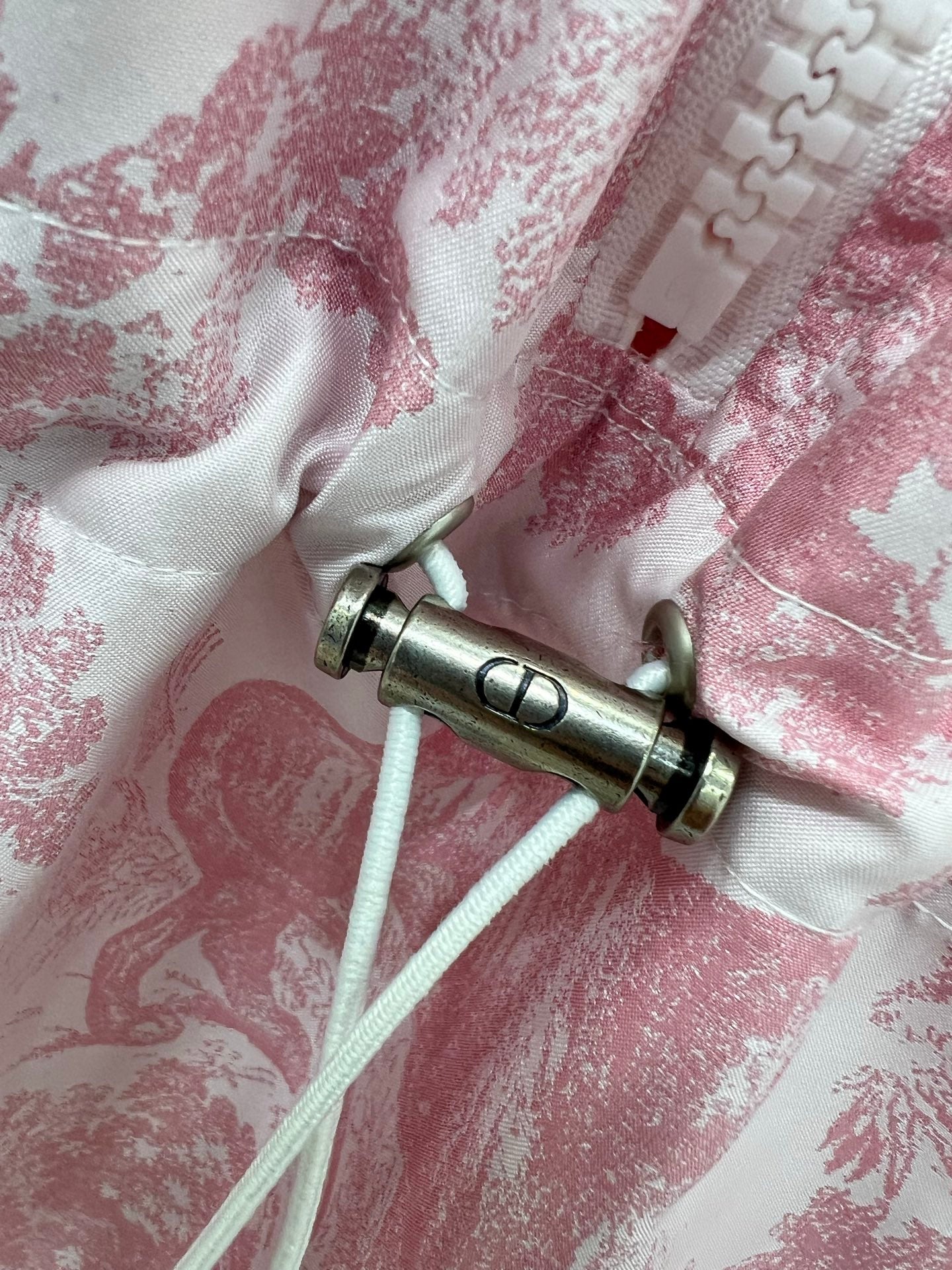 DIOR STAND-COLLAR HALF-ZIP PRINTED DRESS 275175