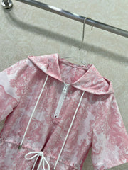 DIOR HOODED HALF-ZIP PRINTED DRESS 275178