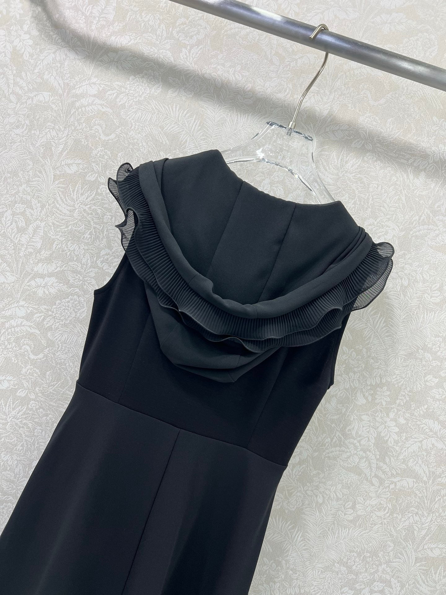 DIOR SLEEVELESS DRESS WITH RUFFLED SHOULDERS AND HEM 269143