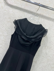 DIOR SLEEVELESS DRESS WITH RUFFLED SHOULDERS AND HEM 269143