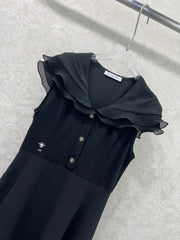 DIOR SLEEVELESS DRESS WITH RUFFLED SHOULDERS AND HEM 269143