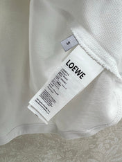 LOEWE OVERSIZED CROPPED POLO SHIRT WITH EMBROIDERED LOGO IN WHITE