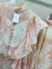 ZIMMER FLORAL PRINTED PINK CHIFFON SET 269185