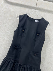 DIOR BLACK SLEEVELESS DRESS 269198