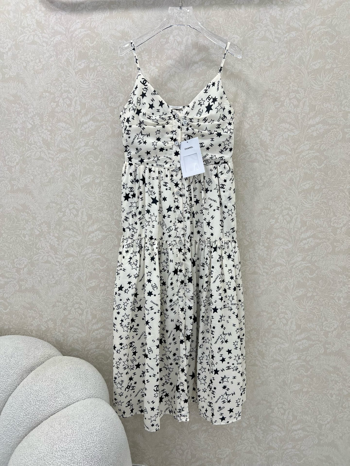 CHANEL WHITE SPAGHETTI STRAP DRESS 269211