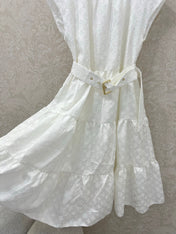 LV WHITE SLEEVELESS DRESS WITH BELT 269224