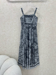 DIOR SPAGHETTI STRAP DRESS IN DARK GREY