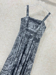 DIOR SPAGHETTI STRAP DRESS IN DARK GREY